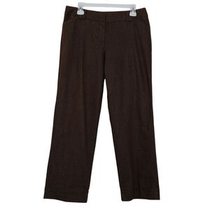 D.F.A. NEW YORK Women’s Chocolate Brown Cropped Trousers Petite 10P Academia